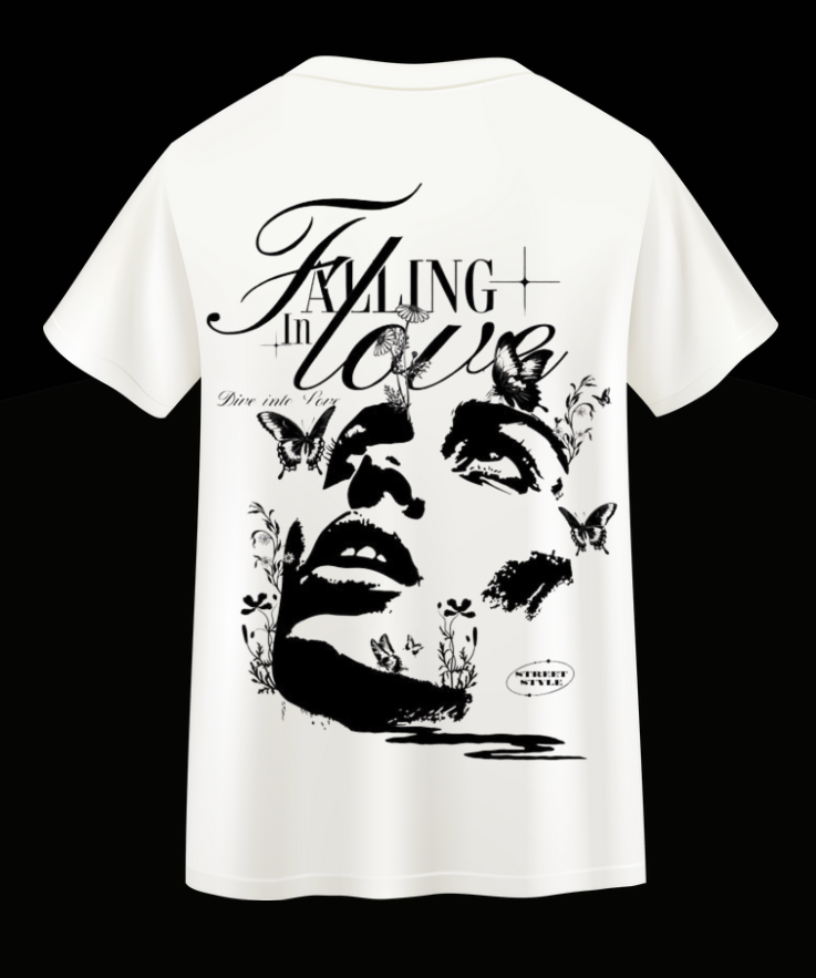 falling in love graphic tee