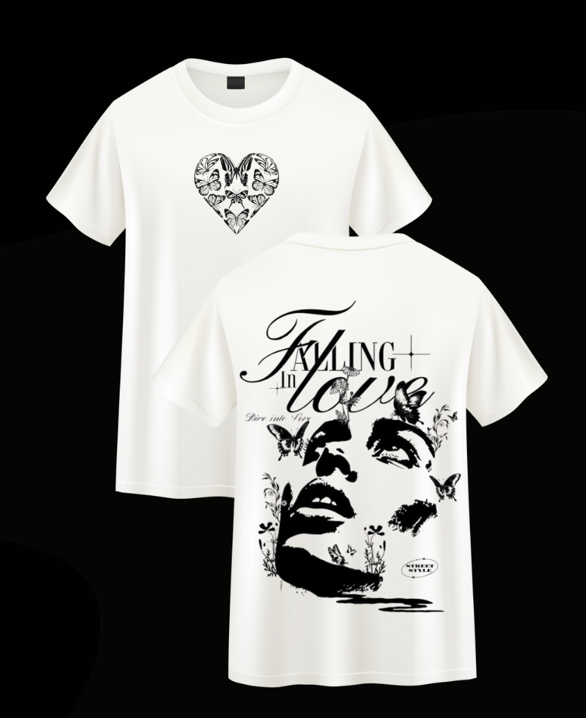 falling in love graphic tee